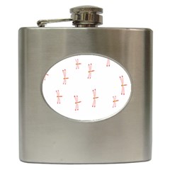 Animal Dragonfly Fly Pink Hip Flask (6 Oz)