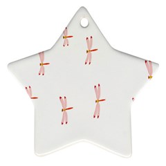Animal Dragonfly Fly Pink Star Ornament (two Sides)