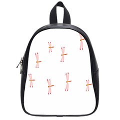 Animal Dragonfly Fly Pink School Bags (small) 