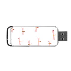 Animal Dragonfly Fly Pink Portable Usb Flash (one Side) by Mariart