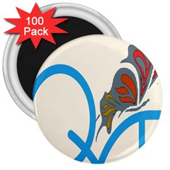 Butterfly 3  Magnets (100 Pack) by Mariart