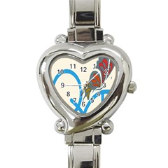 Butterfly Heart Italian Charm Watch by Mariart