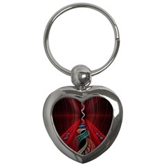 Artistic Blue Gold Red Key Chains (heart) 