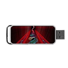 Artistic Blue Gold Red Portable Usb Flash (two Sides) by Mariart
