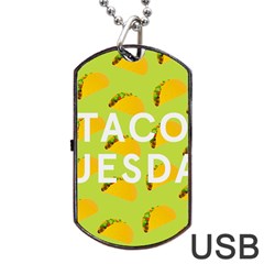 Bread Taco Tuesday Dog Tag Usb Flash (one Side) by Mariart
