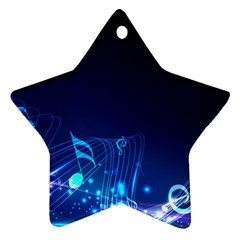 Abstract Musical Notes Purple Blue Ornament (star)