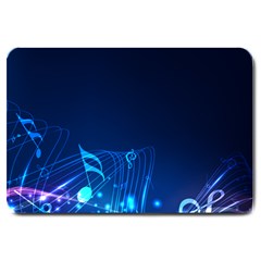 Abstract Musical Notes Purple Blue Large Doormat 