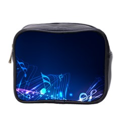 Abstract Musical Notes Purple Blue Mini Toiletries Bag 2-side