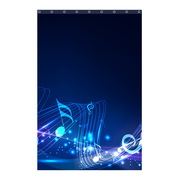 Abstract Musical Notes Purple Blue Shower Curtain 48  x 72  (Small) 