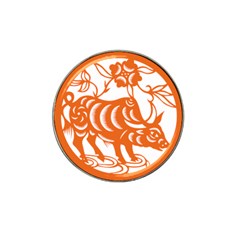 Chinese Zodiac Cow Star Orange Hat Clip Ball Marker