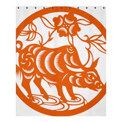 Chinese Zodiac Cow Star Orange Shower Curtain 60  X 72  (medium) 