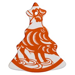 Chinese Zodiac Cow Star Orange Christmas Tree Ornament (two Sides) by Mariart