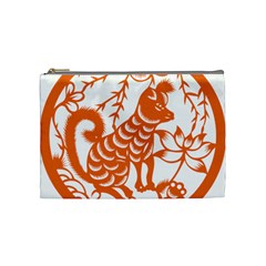 Chinese Zodiac Dog Star Orange Cosmetic Bag (medium) 