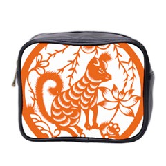 Chinese Zodiac Dog Star Orange Mini Toiletries Bag 2-side by Mariart