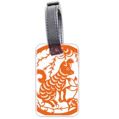 Chinese Zodiac Dog Star Orange Luggage Tags (two Sides) by Mariart