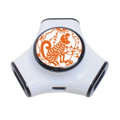Chinese Zodiac Dog Star Orange 3-port Usb Hub