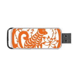 Chinese Zodiac Dog Star Orange Portable Usb Flash (one Side) by Mariart