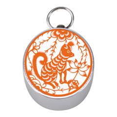 Chinese Zodiac Dog Star Orange Mini Silver Compasses by Mariart