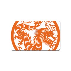 Chinese Zodiac Dragon Star Orange Magnet (name Card) by Mariart