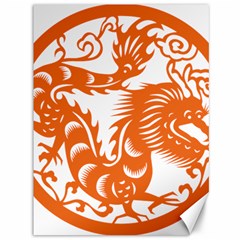 Chinese Zodiac Dragon Star Orange Canvas 36  x 48  