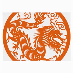 Chinese Zodiac Dragon Star Orange Large Glasses Cloth (2-Side)