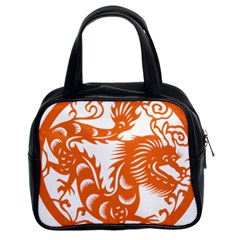 Chinese Zodiac Dragon Star Orange Classic Handbags (2 Sides)