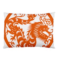 Chinese Zodiac Dragon Star Orange Pillow Case