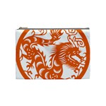 Chinese Zodiac Dragon Star Orange Cosmetic Bag (Medium)  Front