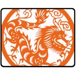 Chinese Zodiac Dragon Star Orange Fleece Blanket (Medium)  60 x50  Blanket Front