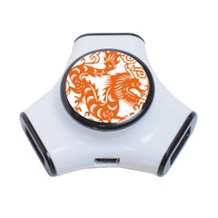 Chinese Zodiac Dragon Star Orange 3-Port USB Hub