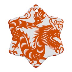 Chinese Zodiac Dragon Star Orange Ornament (Snowflake)