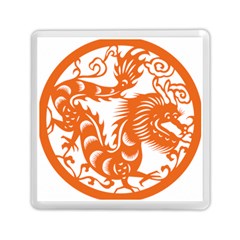 Chinese Zodiac Dragon Star Orange Memory Card Reader (Square) 