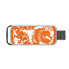 Chinese Zodiac Dragon Star Orange Portable USB Flash (One Side)