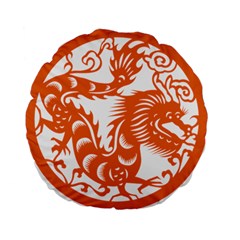 Chinese Zodiac Dragon Star Orange Standard 15  Premium Flano Round Cushions