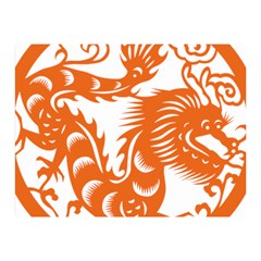 Chinese Zodiac Dragon Star Orange Double Sided Flano Blanket (Mini) 