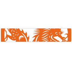 Chinese Zodiac Dragon Star Orange Flano Scarf (Large)