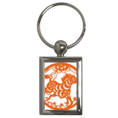 Chinese Zodiac Horoscope Horse Zhorse Star Orangeicon Key Chains (rectangle) 
