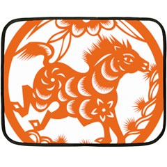 Chinese Zodiac Horoscope Horse Zhorse Star Orangeicon Double Sided Fleece Blanket (mini) 
