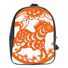 Chinese Zodiac Horoscope Horse Zhorse Star Orangeicon School Bags(large) 