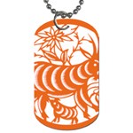 Chinese Zodiac Goat Star Orange Dog Tag (Two Sides) Front