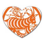 Chinese Zodiac Goat Star Orange Heart Mousepads Front