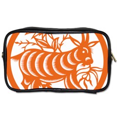 Chinese Zodiac Goat Star Orange Toiletries Bags