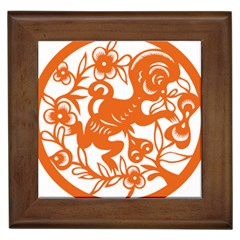 Chinese Zodiac Horoscope Monkey Star Orange Framed Tiles