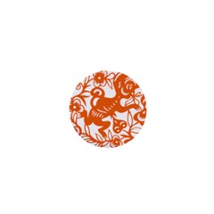 Chinese Zodiac Horoscope Monkey Star Orange 1  Mini Buttons by Mariart