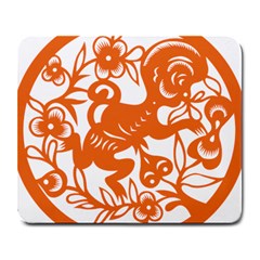 Chinese Zodiac Horoscope Monkey Star Orange Large Mousepads