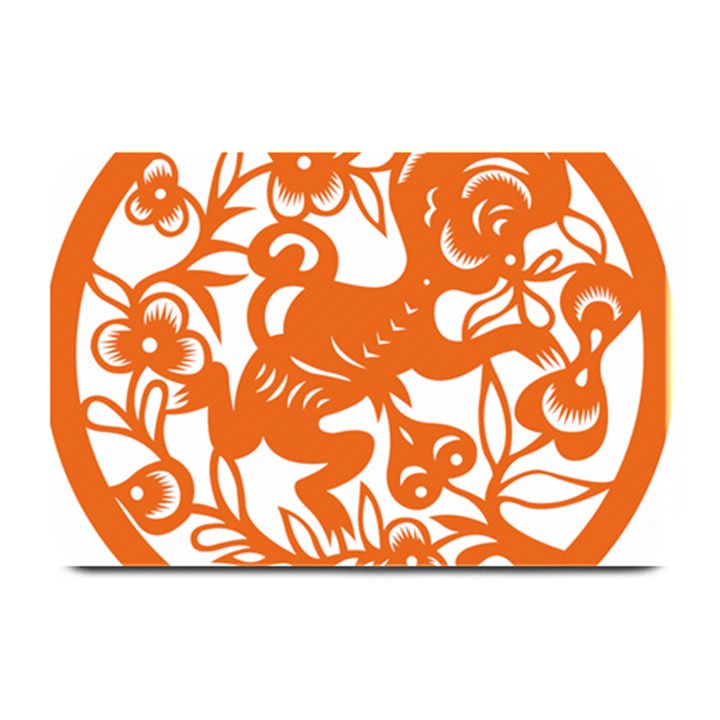 Chinese Zodiac Horoscope Monkey Star Orange Plate Mats