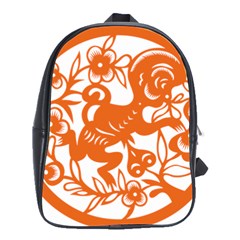 Chinese Zodiac Horoscope Monkey Star Orange School Bags(large) 