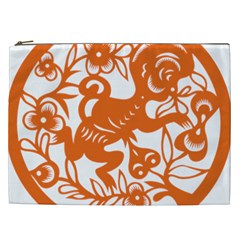 Chinese Zodiac Horoscope Monkey Star Orange Cosmetic Bag (xxl) 