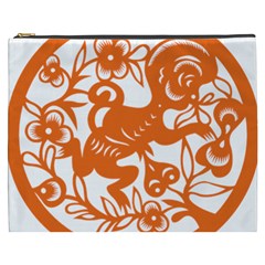 Chinese Zodiac Horoscope Monkey Star Orange Cosmetic Bag (xxxl) 