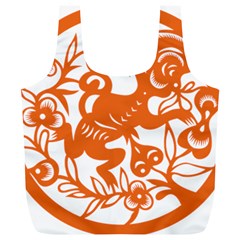 Chinese Zodiac Horoscope Monkey Star Orange Full Print Recycle Bags (l)  by Mariart